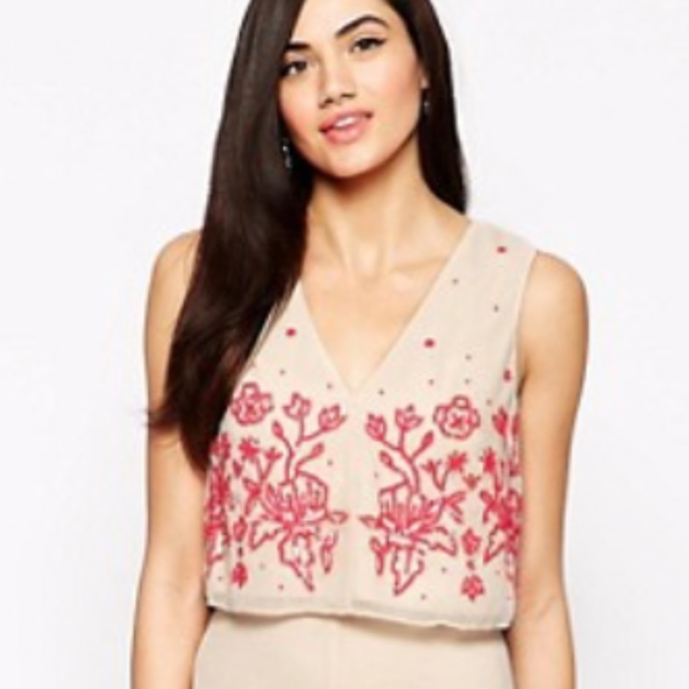 SOLD - French Connection Quinnie Crop Sequin Top